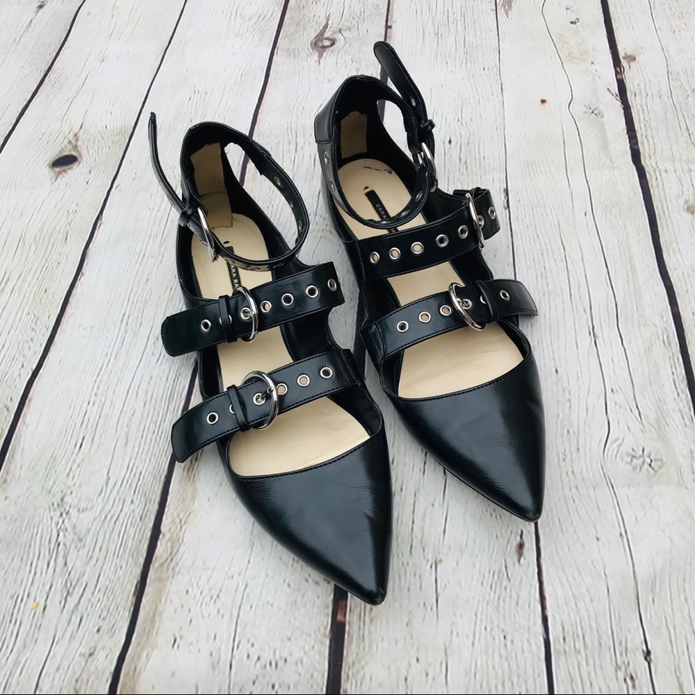 Zara basic pointed flats in black size 40